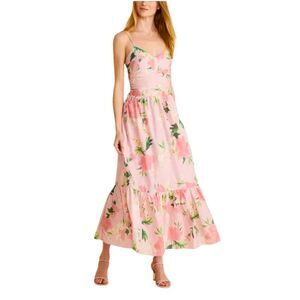 NWT RARE VINEYARD VINES 150TH KENTUCKY DEBRY FLORAL PINK MAXI DRESS WOMEN SIZE 2